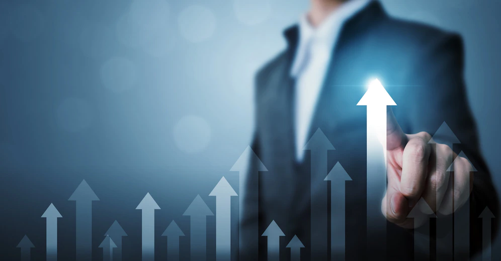 businessman pointing arrow graph corporate future growth plan increase percentage 20693 179