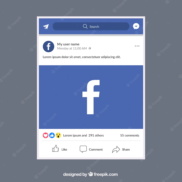 facebook mobile post with flat design 23 2147820174