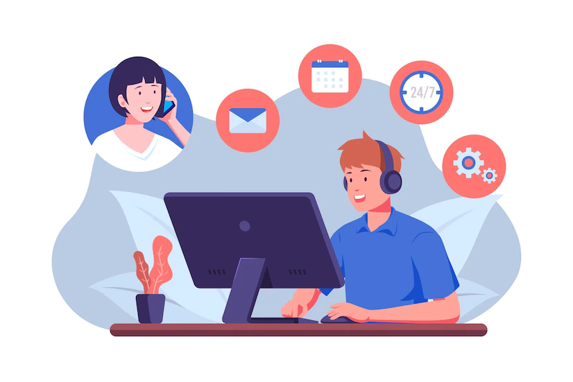 organic flat customer support illustration 23 2148899174