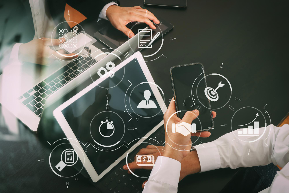 business process management with workflow automation diagram gears virtual flowchart